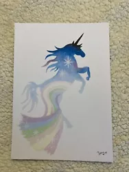 Buy Original Art Print Of A Unicorn With A Rainbow Painted In Oils • 7£