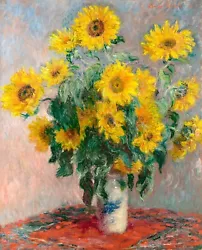 Buy Claude Monet Bouquet Of Sunflowers Painting Print Poster Picture Portrait Gift • 3.49£
