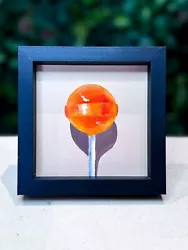 Buy Lolly Pop Oil Painting- Original Deep FRAMED Sale  Orange Lolly Sweet Art Decor • 60£
