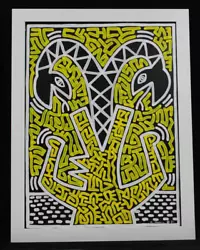 Buy Keith Haring Acrylic On Canvas Dated 1983 With Frame In Good Condition • 377.21£