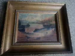 Buy Set Of Three Framed Fishing Oil Paintings Gold • 125£