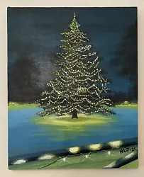 Buy Acrylic Painting On Canvas 8  X 10  Magical Forest Christmas Tree Art • 10£