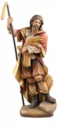 Buy New Hand Carved Wooden Farmers Patron Saint Isidore Laborer Statue Sculpture • 2,204.20£
