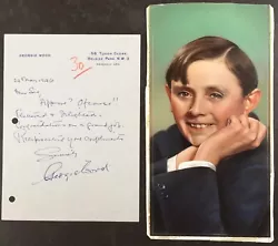 Buy Original Painting Of Wee Georgie Wood + SIGNED Letter, Actor/Comedian • 150£