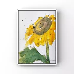 Buy Sunflower Art Sunflowers Painting Watercolor Sketch Original Floral Art Gift • 20.67£