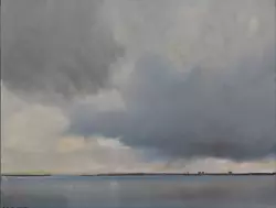 Buy NEW ORIGINAL MALCOLM LUDVIGSEN Clouds Over River Humber 2022  Oil PAINTING • 1,050£