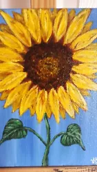 Buy SUNFLOWER Acrylic Painting On Canvas/Original With Coa.(Signed By... • 35£