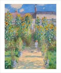 Buy Monet Artist's Garden At Vetheuil Fine Art Print Poster Wall Art WITH BORDER • 14£