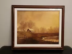 Buy Lanier Signed Painting Oil On Canvas Landscape Wood Cabin 20×16 Framed Vintage • 57.72£