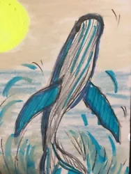 Buy Aceo Original Pen & Pencil Whale In Acqua Unico Fantastico Seascape Arte Card • 2.88£