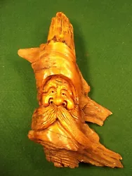 Buy #4 Of 5, UNIQUE HANDCARVED DRIFTWOOD FOLK ART:  JOLLY OLD MAN'S FACE; (S POWERS) • 35.14£
