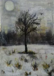Buy  Winter Field , Original Acrylic Hand Painted Art 16,5×11,7inch.+frame • 60.23£