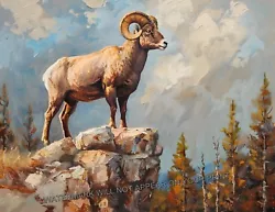 Buy Bighorn Sheep Rocky Mountains Colorado Animal Art Giclée Print 8.5x11 • 7.57£
