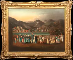Buy Large Early 19th Century Chinese School Funeral Procession Mountain Landscape • 7,900£
