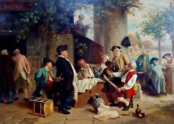 Buy French Tavern Scene. Signed L. Georges Brillouin. Oil On Table. France. Xixth • 11,339.92£
