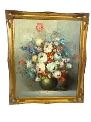 Buy Vintage Framed Oil Painting Still Life Vase Of Flowers Signed Artist T Kelly • 99.99£