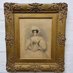 Buy Antique 19th Century Pencil And Watercolour Study Of A Lady Circa 1830  • 179£