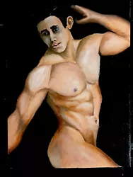 Buy Original Oil Painting Nude Male Certificate Of Authenticity Nudo Maschile Gay • 73.59£