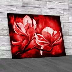 Buy Painted Magnolia Blossoms Beautiful Floral Tree Canvas Print Large Picture Wall • 21.95£