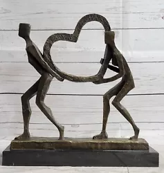 Buy Intricate Bronze Figurine Couple Holding Heart Francisci Signed Sculpture Decor • 443.20£