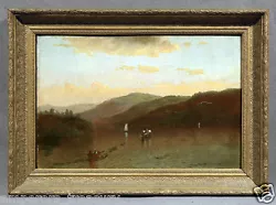 Buy 1879 Mountain Riverside Landscape Oil Painting Signed With Gilt Wood Frame • 2,204.98£