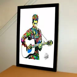 Buy Bob Dylan Guitar Folk Rock Music Poster Print Wall Art 11x17 • 14.62£