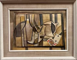 Buy Abstract, Cubist, Oil On Board, Mid Century, St Ives, Manner Of Ben Nicholson. • 85£