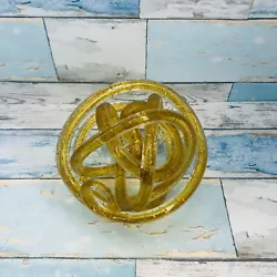 Buy Vintage  Art Glass Rope Knot Sculpture Paperweight Spiral Gold Sparkles Abstract • 54£