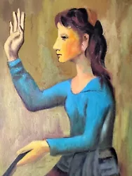 Buy HAND PAINTED OIL After Pablo Picasso 1905 Woman With Fan UNIQUE RARE ART VERSION • 139£