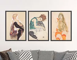 Buy Sensual Women - Set Of 3 Egon Schiele Portraits - Poster Art Print Painting • 199£