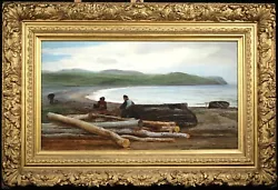 Buy Colin Hunter A.r.a. (1841-1904) Giant Signed Scottish 1876 Oil Fishermen Kintyre • 255£