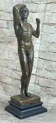 Buy Signed Vintage Classical Bronze Sculpture Statue Erotic Art Deco Nude Male Gay • 139.50£
