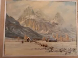 Buy VINTAGE FRAMED OIL ON BOARD Nordic Mountains Church In Snow Signed Beautiful  • 10£
