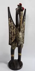 Buy Vintage Carved Wood & Bronze Kalao Bird Mali West African Fulani Sculpture 23  • 66.35£