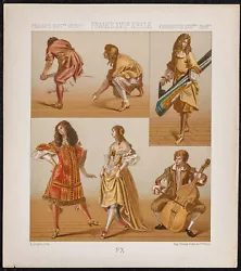 Buy 1890 - Dancers, Bourgeois And Ouvriers Under Louis XIV - Lithography Antique • 43.31£