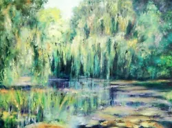 Buy ORIGINAL FREER  Willows, Claude Monet Water Garden Giverny  FRENCH  Oil PAINTING • 1,250£