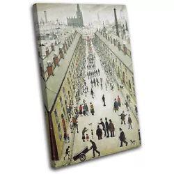 Buy L.S. Lowry Street Scene Vintage SINGLE CANVAS WALL ART Picture Print • 19.99£