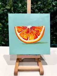 Buy Orange Slice Oil Painting On Canvas Realistic Citrus Fruit Original Kitchen Art • 120£