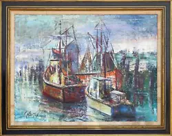Buy Stanley Sobossek, Boats, Oil On Canvas, Signed L.L • 5,180.50£