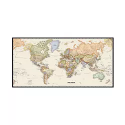 Buy MAP OF THE WORLD LARGE WALL MAP POSTER DECOR 120x60cm • 7.99£