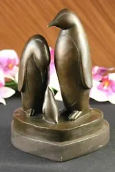 Buy Penguin Bronze Sculpture Figurine Aquatic Signed Collector Edition Art Deco Gift • 188.50£