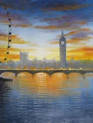 Buy London England Oil Painting Canvas Contemporary City Scape British Art Original • 23.95£