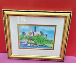 Buy Swan Boat Ride  Watercolor Framed Artwork PJ Szufnarowski • 42.97£