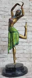 Buy Colorful Patina Bronze Metal Chiparus Art Deco Dancer Girl Statue Sculpture 23  • 354.67£