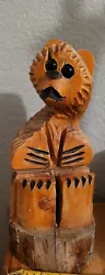 Buy Detailed Chainsaw Wood Carved Bear Sittin On Stump Statue 12.5  Tall Cabin Decor • 22.37£