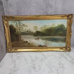 Buy F. Johan Oil On Canvas In Ornate Gilt Gold Moulded Frame Signed  - 19th Century • 149.99£