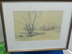 Buy Original Watercolour By M.Holmes Pickup  Trees And Pond In Winter(Sussex Artist) • 14.99£