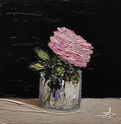 Buy Pink Rose Oil Painting Vivek Mandalia 8x8 Signed Collectible Impressionism Ooak • 0.99£