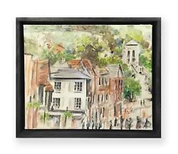 Buy Robin Mullen - Original Impressionist Oil On Canvas - Street Scene - Framed RARE • 120£