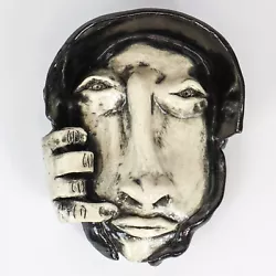 Buy Signed Expressionist Folk Art Ceramic Face Sculpture - Signed • 103.68£